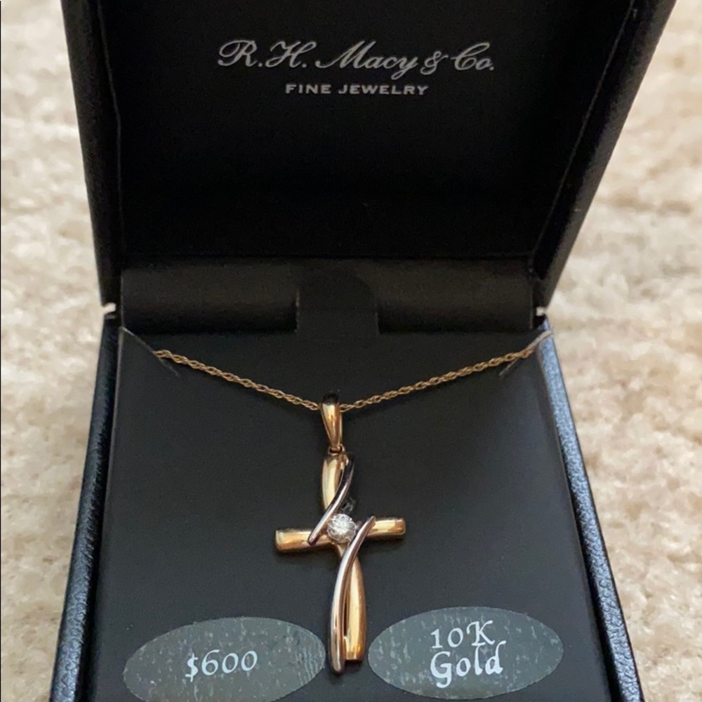 Silver and Gold Diamond Cross